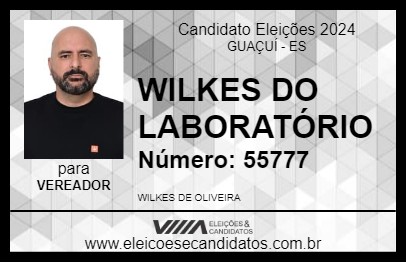 Candidato WILKES DO LABORATÓRIO 2024 - GUAÇUÍ - Eleições