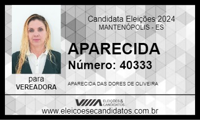 Candidato APARECIDA 2024 - MANTENÓPOLIS - Eleições