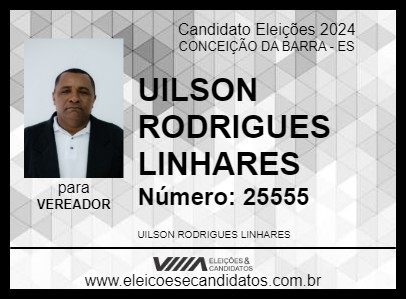 Candidato UILSON RODRIGUES LINHARES 2024 - CONCEIÇÃO DA BARRA - Eleições