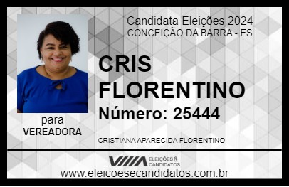 Candidato CRIS FLORENTINO 2024 - CONCEIÇÃO DA BARRA - Eleições