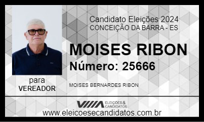 Candidato MOISES RIBON 2024 - CONCEIÇÃO DA BARRA - Eleições