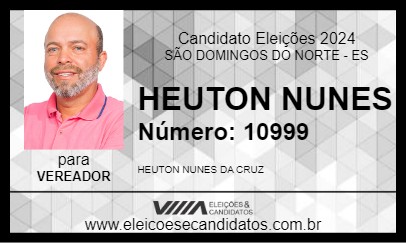 Candidato HEUTON NUNES 2024 - SÃO DOMINGOS DO NORTE - Eleições