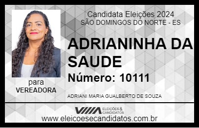 Candidato ADRIANINHA DA SAUDE 2024 - SÃO DOMINGOS DO NORTE - Eleições