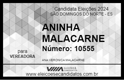 Candidato ANINHA MALACARNE 2024 - SÃO DOMINGOS DO NORTE - Eleições