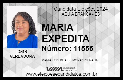 Candidato MARIA EXPEDITA 2024 - ÁGUIA BRANCA - Eleições