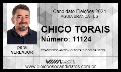 Candidato CHICO TORAIS 2024 - ÁGUIA BRANCA - Eleições