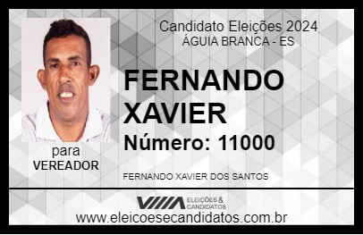 Candidato FERNANDO XAVIER 2024 - ÁGUIA BRANCA - Eleições