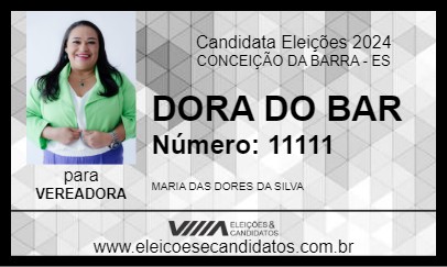 Candidato DORA DO BAR 2024 - CONCEIÇÃO DA BARRA - Eleições