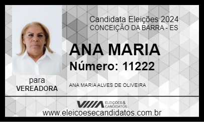 Candidato ANA MARIA 2024 - CONCEIÇÃO DA BARRA - Eleições