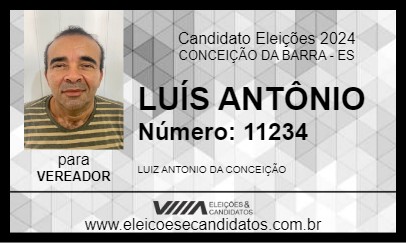 Candidato LUÍS ANTÔNIO 2024 - CONCEIÇÃO DA BARRA - Eleições