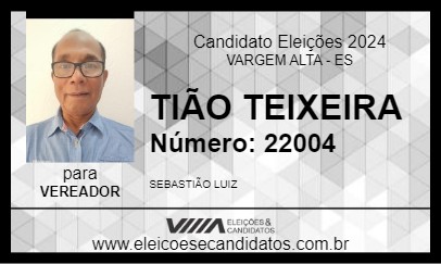 Candidato TIÃO TEIXEIRA 2024 - VARGEM ALTA - Eleições