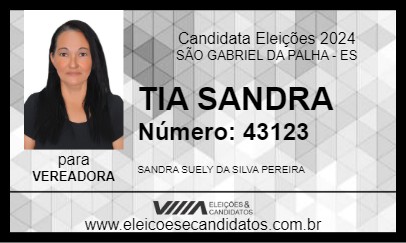 Candidato TIA SANDRA 2024 - SÃO GABRIEL DA PALHA - Eleições