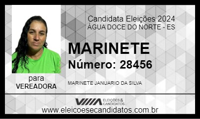 Candidato MARINETE 2024 - ÁGUA DOCE DO NORTE - Eleições