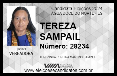 Candidato TEREZA SAMPAIL 2024 - ÁGUA DOCE DO NORTE - Eleições