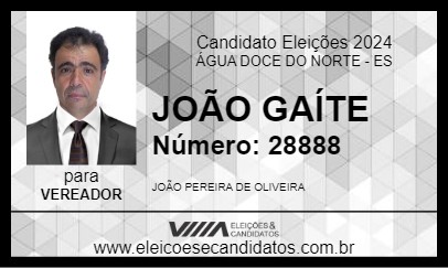 Candidato JOÃO GAÍTE 2024 - ÁGUA DOCE DO NORTE - Eleições