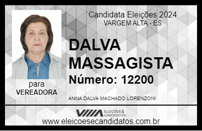 Candidato DALVA MASSAGISTA 2024 - VARGEM ALTA - Eleições