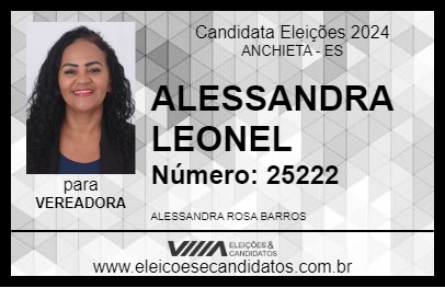 Candidato ALESSANDRA LEONEL 2024 - ANCHIETA - Eleições