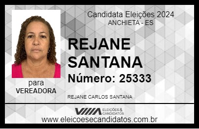 Candidato REJANE SANTANA 2024 - ANCHIETA - Eleições