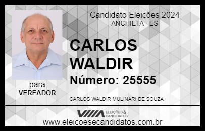 Candidato CARLOS WALDIR 2024 - ANCHIETA - Eleições