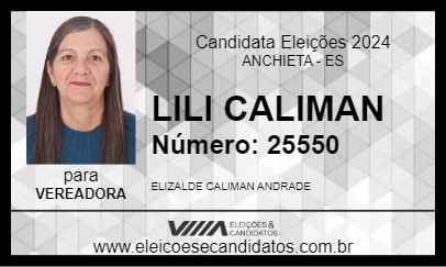 Candidato LILI CALIMAN 2024 - ANCHIETA - Eleições