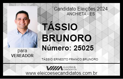 Candidato TÁSSIO BRUNORO 2024 - ANCHIETA - Eleições