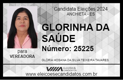 Candidato GLORINHA DA SAÚDE 2024 - ANCHIETA - Eleições