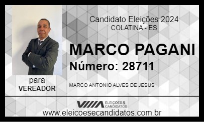 Candidato MARCO PAGANI 2024 - COLATINA - Eleições