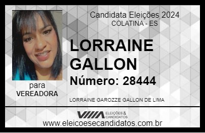 Candidato LORRAINE GALLON 2024 - COLATINA - Eleições