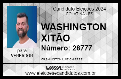 Candidato WASHINGTON XITÃO 2024 - COLATINA - Eleições