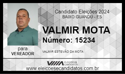 Candidato VALMIR MOTA    2024 - BAIXO GUANDU - Eleições