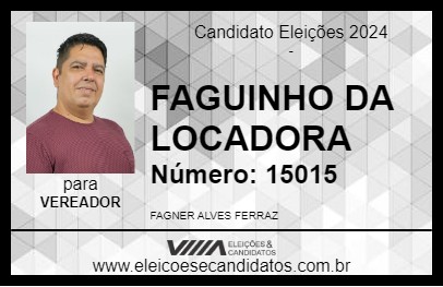 Candidato FAGUINHO DA LOCADORA           2024 - BAIXO GUANDU - Eleições