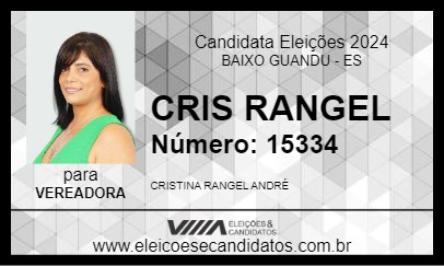 Candidato CRIS RANGEL  2024 - BAIXO GUANDU - Eleições