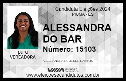 Candidato ALESSANDRA DO BAR 2024 - PIÚMA - Eleições