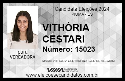 Candidato VITHÓRIA CESTARI 2024 - PIÚMA - Eleições