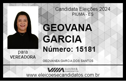 Candidato GEOVANA GARCIA 2024 - PIÚMA - Eleições