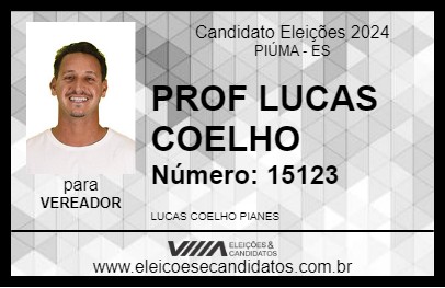 Candidato PROF LUCAS COELHO 2024 - PIÚMA - Eleições