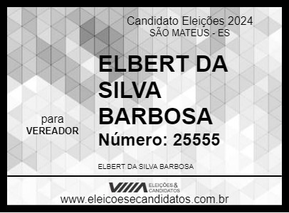 Candidato ELBERT DA SILVA BARBOSA 2024 - SÃO MATEUS - Eleições