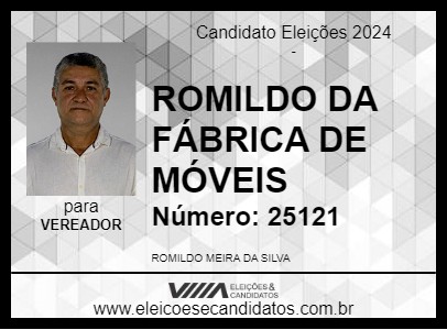 Candidato ROMILDO DA FÁBRICA DE MÓVEIS 2024 - SÃO MATEUS - Eleições