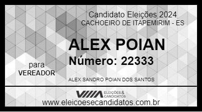 Candidato ALEX POIAN 2024 - CACHOEIRO DE ITAPEMIRIM - Eleições