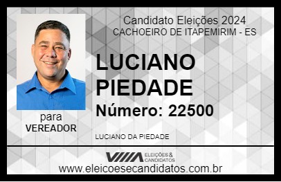 Candidato LUCIANO PIEDADE 2024 - CACHOEIRO DE ITAPEMIRIM - Eleições