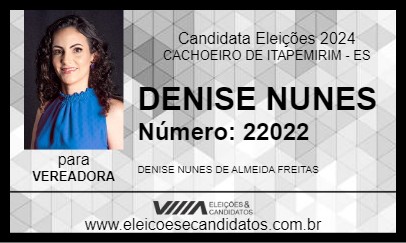 Candidato DENISE NUNES 2024 - CACHOEIRO DE ITAPEMIRIM - Eleições