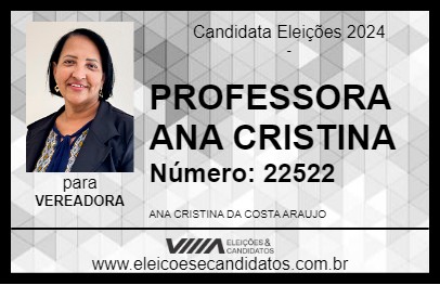 Candidato PROFESSORA ANA CRISTINA 2024 - CACHOEIRO DE ITAPEMIRIM - Eleições