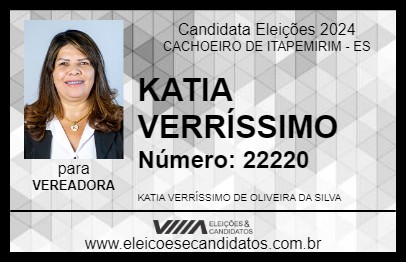 Candidato KATIA VERÍSSIMO 2024 - CACHOEIRO DE ITAPEMIRIM - Eleições