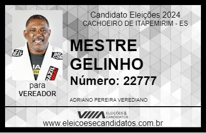 Candidato MESTRE GELINHO 2024 - CACHOEIRO DE ITAPEMIRIM - Eleições