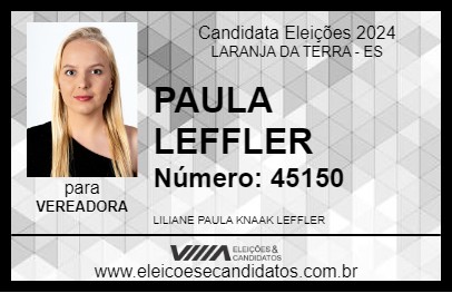 Candidato PAULA LEFFLER 2024 - LARANJA DA TERRA - Eleições