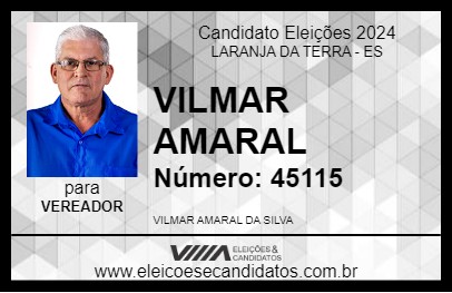 Candidato VILMAR AMARAL 2024 - LARANJA DA TERRA - Eleições