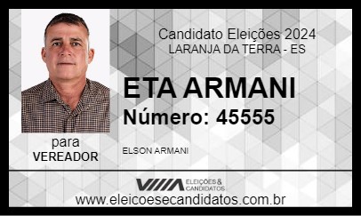 Candidato ETA ARMANI 2024 - LARANJA DA TERRA - Eleições