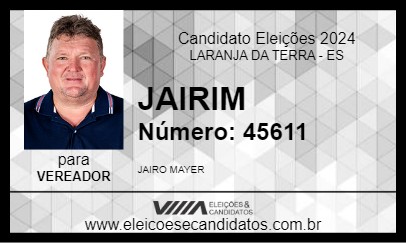 Candidato JAIRIM 2024 - LARANJA DA TERRA - Eleições