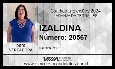 Candidato IZALDINA 2024 - LARANJA DA TERRA - Eleições