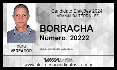 Candidato BORRACHA 2024 - LARANJA DA TERRA - Eleições